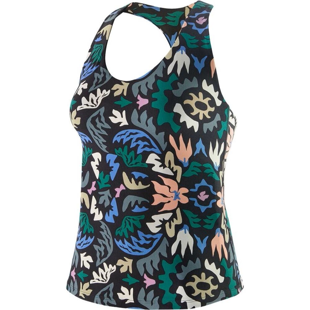 NEW Patagonia Maipo Tank Top Blue Floral Racerback Scoop Neck Size L